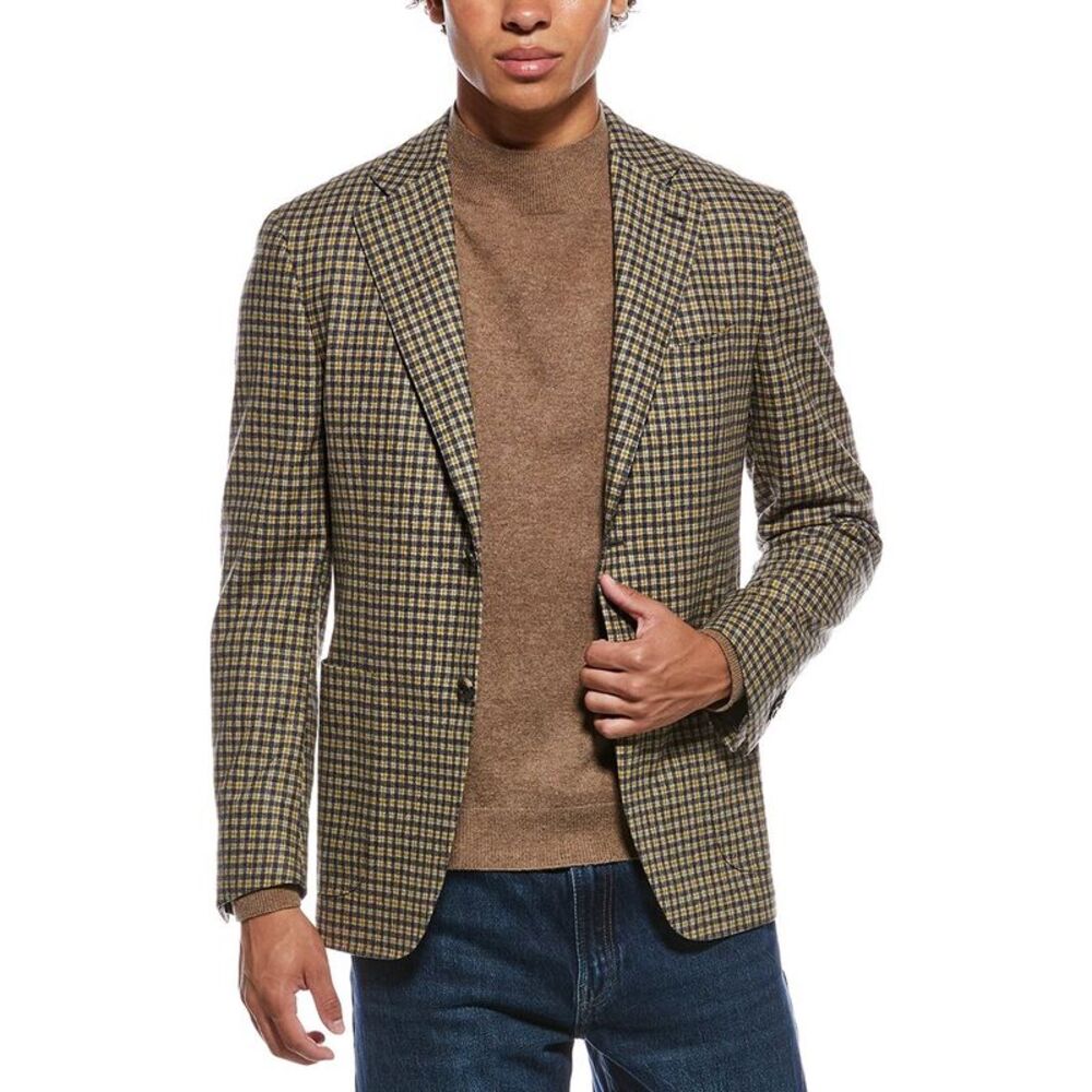 Canali Mens Wool Blazer, Brown